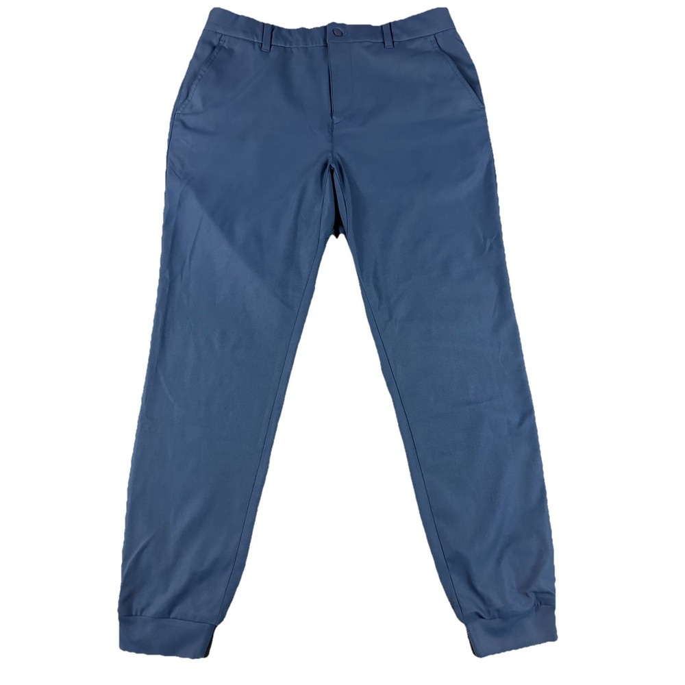 Good Good Pants Mens 34x30 Blue Tapered Fit Golf Joggers Stretch Athleisure Zip